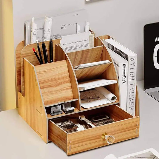 Multi-Functional Wooden Desktop Organiser